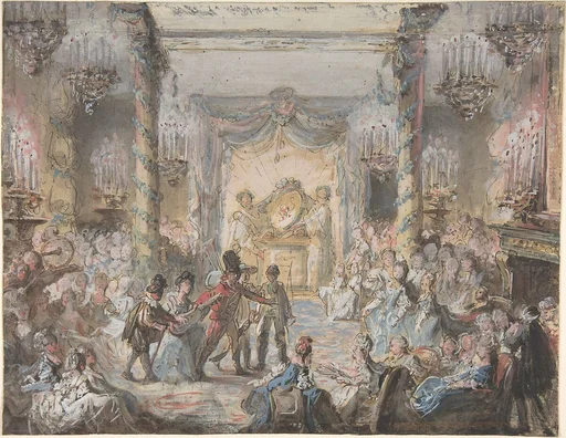 Theatrical Divertissement Offered at a Gala Evening Party