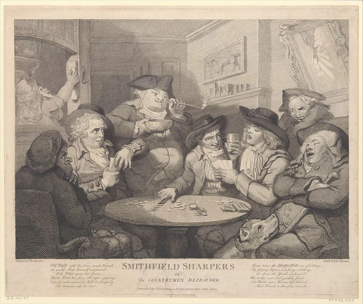 Smithfield Sharpers, or the Countryman Defrauded — Thomas Rowlandson|John Keyse Sherwin|Elizabeth Jackson