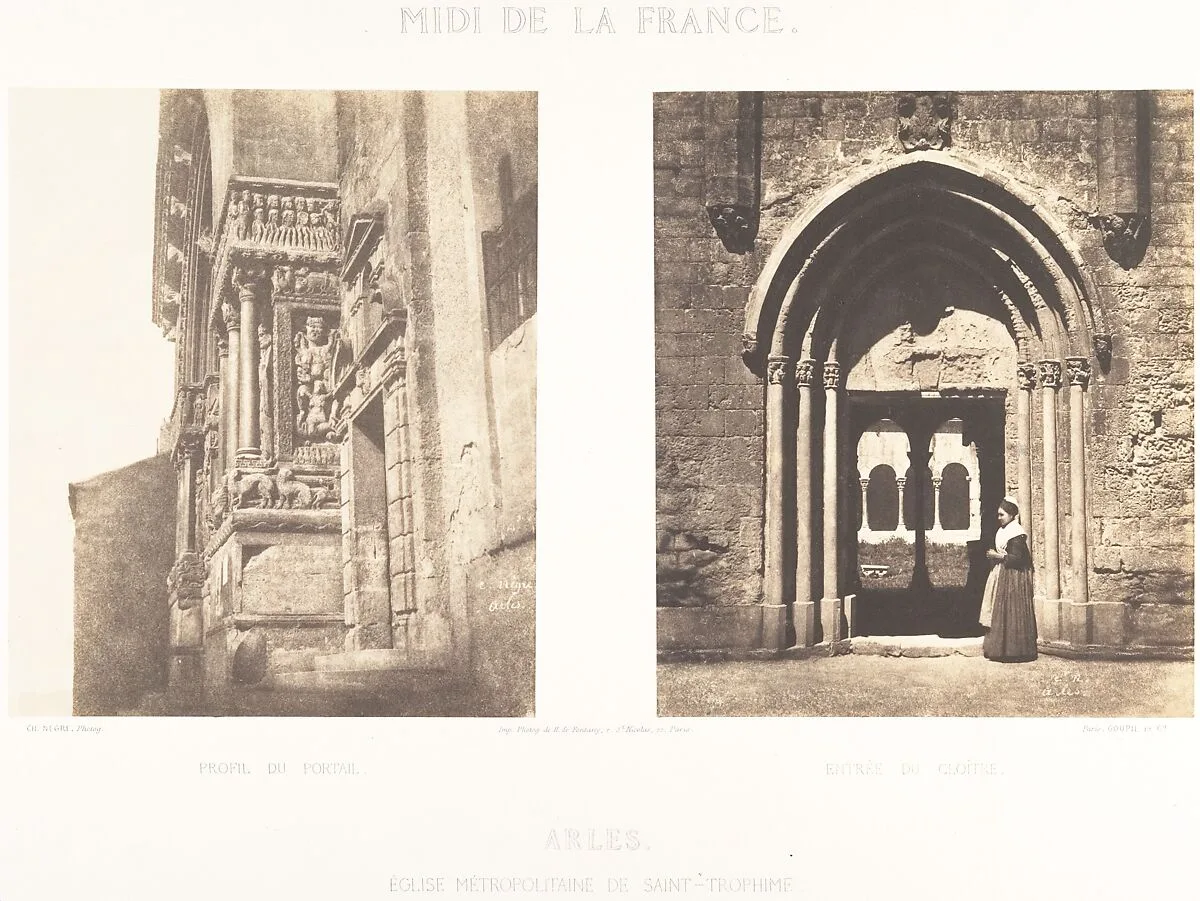 Profil du Portail; Entrée Du Cloitre, Arles, Eglise Metropolitaine de Saint-Trophime — Charles Nègre