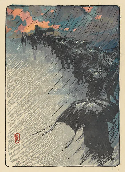 Funeral Procession with Umbrellas (L’Enterrement aux Parapluies) — Henri Rivière