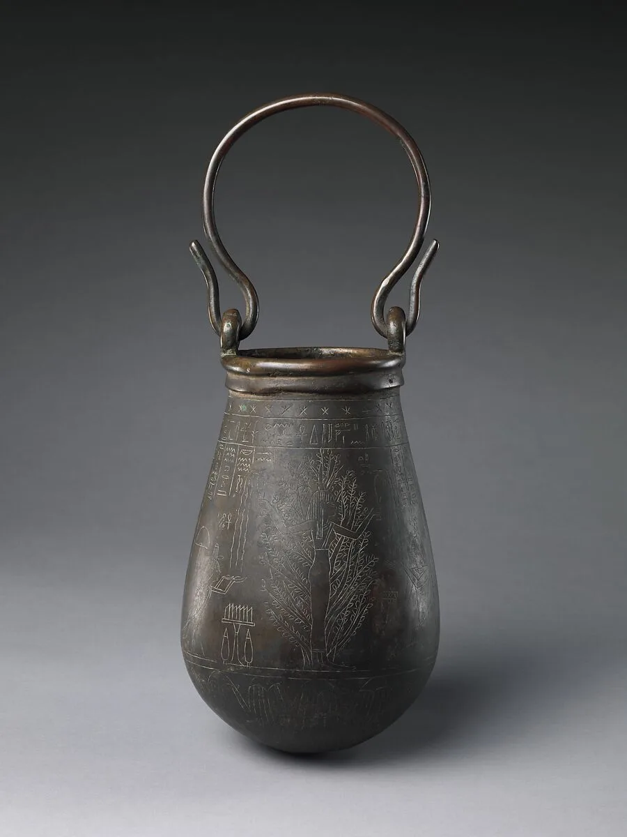 Ceremonial Situla of the 'Great Praised' Penmin showing Nut as a tree-goddess, and Osiris, Isis, Nephthys, and Harsiese — Unknown