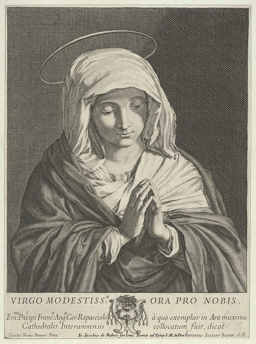 The Virgin in prayer looking down, after Reni — Guido Reni|Giovanni Giacomo De Rossi|Jean Baron