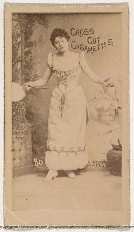 Card Number 80, Jansen, from the Actors and Actresses series (N145-1) issued by Duke Sons & Co. to promote Cross Cut Cigarettes — W. Duke, Sons & Co.