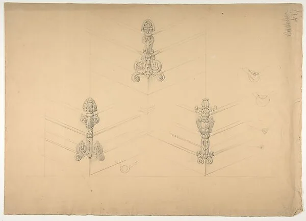 Design from the Workshop of Froment-Meurice, verso, design for an angel base — Jacques-Charles-François-Marie Froment-Meurice