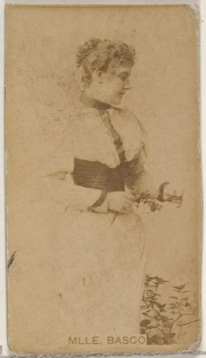 Mlle. Basco, from the Actors and Actresses series (N45, Type 8) for Virginia Brights Cigarettes