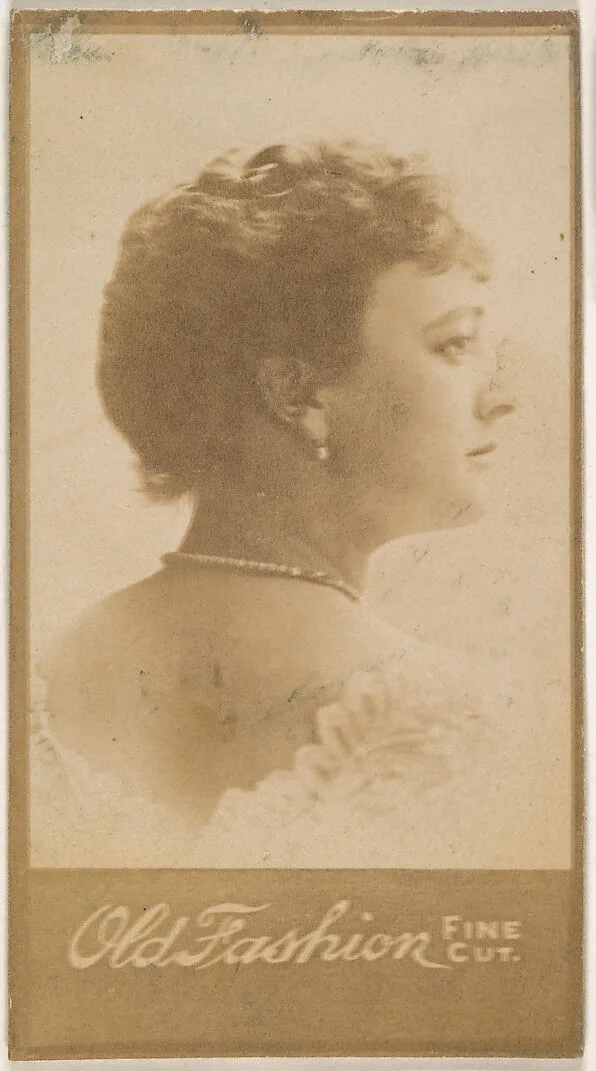 Portrait of actress in profile, from the Actresses series (N664) promoting Old Fashion Fine Cut Tobacco — Unknown