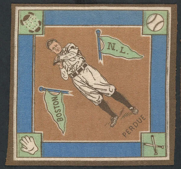 Hub Perdue, Boston, National League from Baseball Players Felt Blanket series (B18) — Unknown