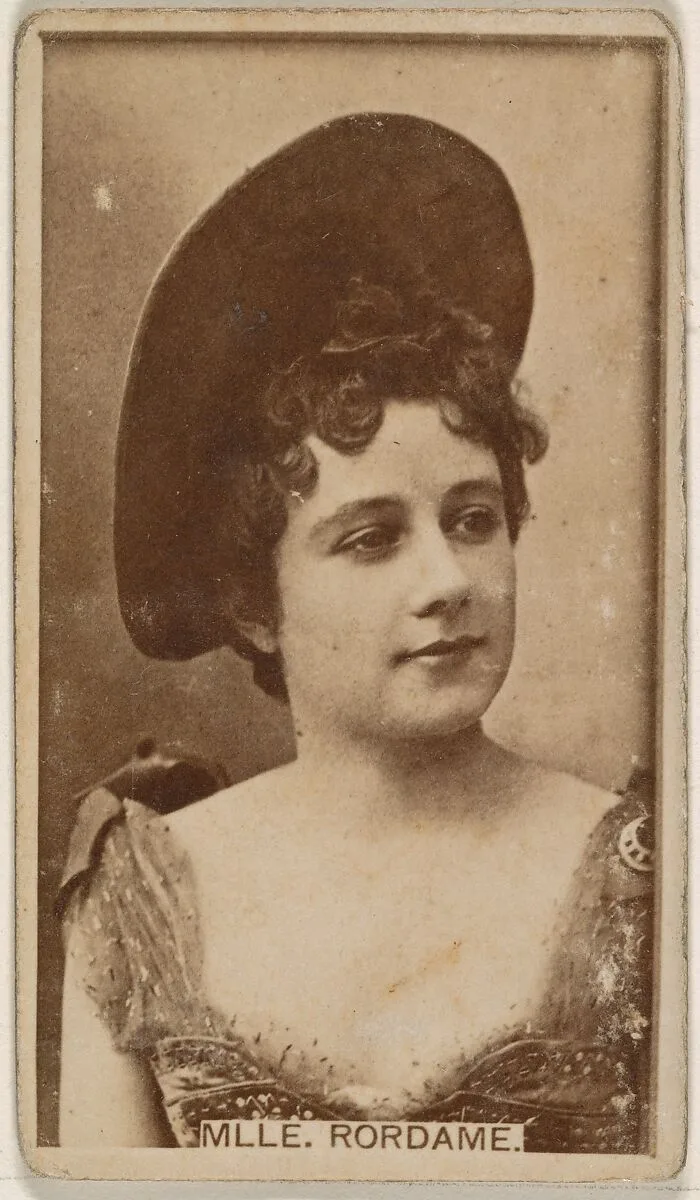 Mlle Rordame, from the Actresses series (N245) issued by Kinney Brothers to promote Sweet Caporal Cigarettes — Kinney Brothers Tobacco Company