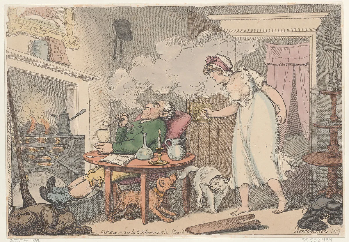 A White Sergeant giving the Word of Command: "Why don't you come to bed, you drunken sot?" — Rudolph Ackermann, London|Thomas Rowlandson