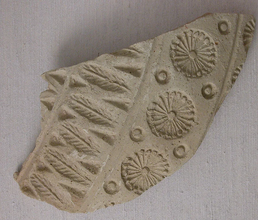 Fragment with Stamped Leaves and Rosettes — Unknown