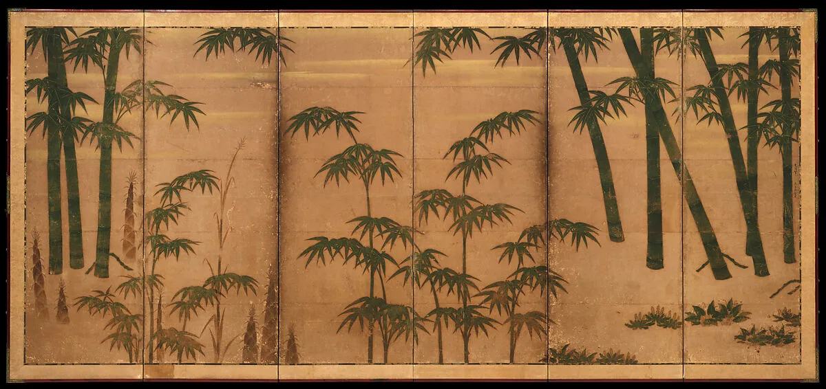 伝土佐光信筆 四季竹図屏風|Bamboo in the Four Seasons — Tosa Mitsunobu
