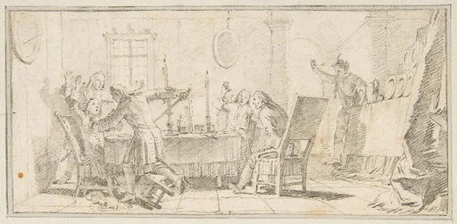 Illustration for a Book:  Scene of a Murder in an Interior