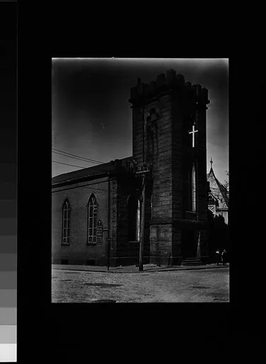 [Gothic Revival Church with Castellated Tower, Massachusetts]