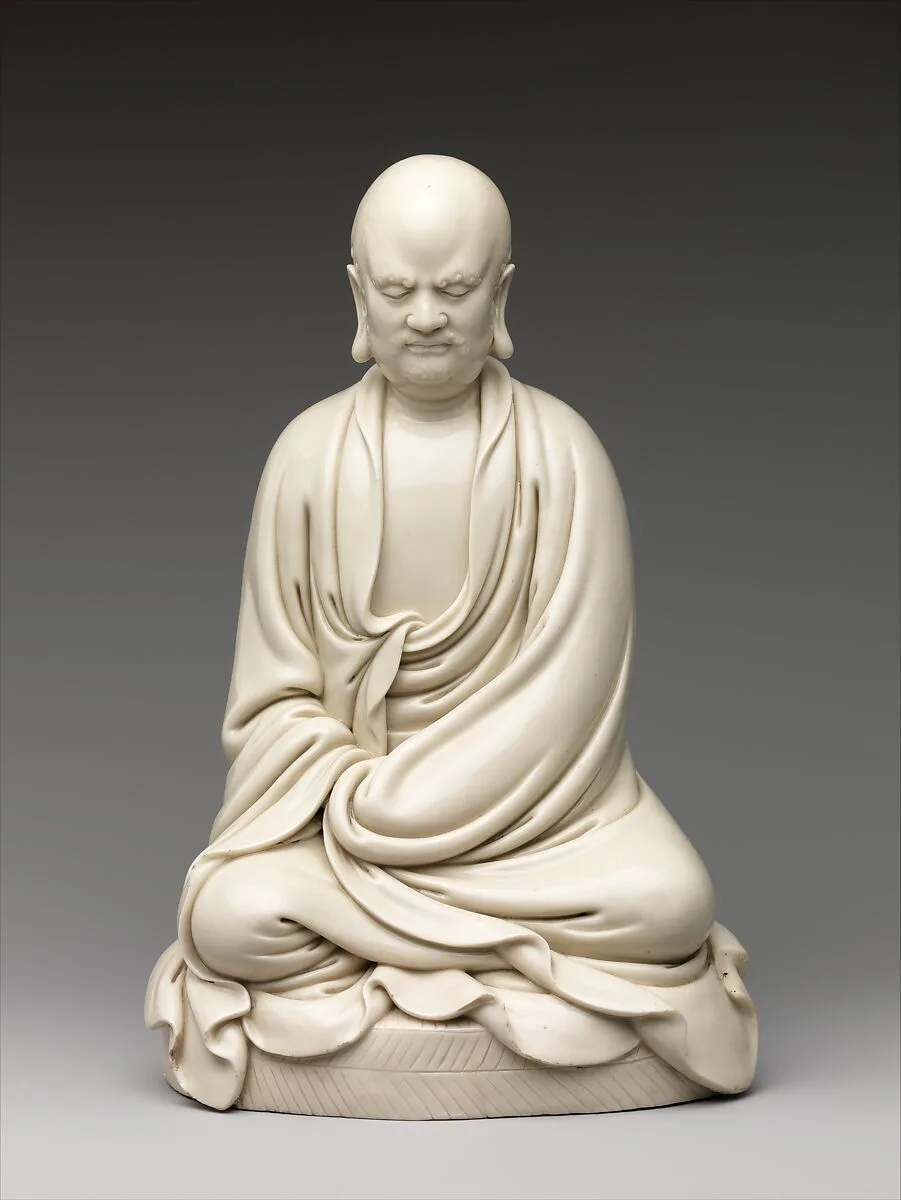 明晚期 德化窯白瓷達摩坐像|Bodhidharma in meditation — Unknown