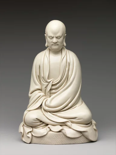 明晚期    德化窯白瓷達摩坐像|Bodhidharma in meditation