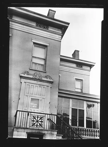 [Doorway and Adjacent Porch of Greek Revival House, Hudson, New York]