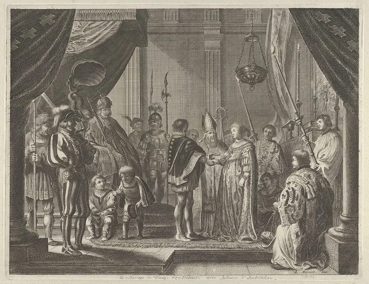 Plate 7: The Marriage of Francisco I de Medici and Johanna of Austria, from Caspar Barlaeus, "Medicea Hospes" — Pieter Nolpe|Joan and Cornelius Blaeu|Caspar Barlaeus|Claes Moeyaert