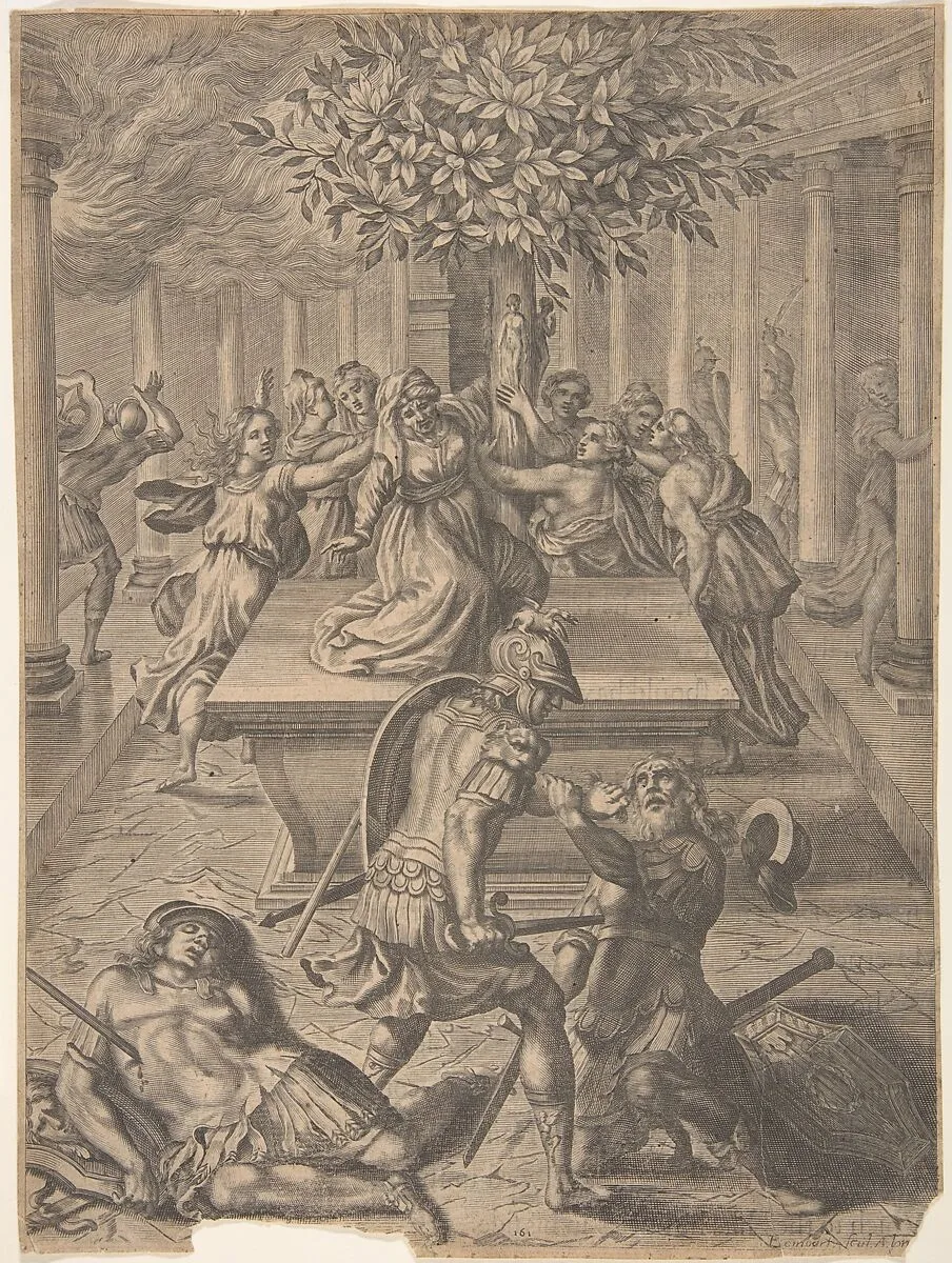The Sack of Troy–Pyrrhus Killing Priam — Pierre Lombart|Franz Cleyn