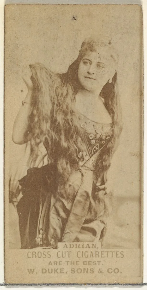 Adrian, from the Actors and Actresses series (N145-3) issued by Duke Sons & Co. to promote Cross Cut Cigarettes — W. Duke, Sons & Co.
