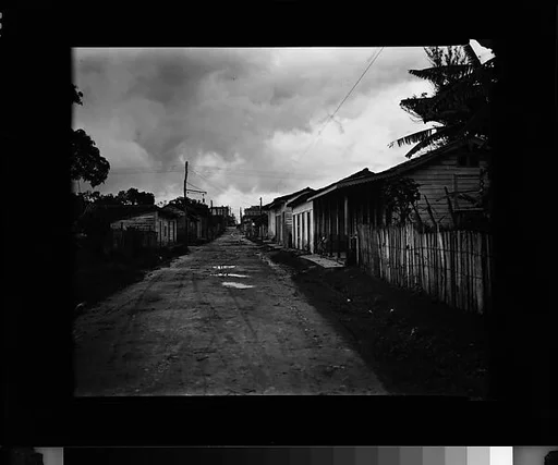 [View Down Dirt Road in Rural Town, Cuba]