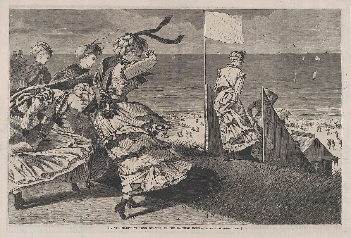 On the Bluff at Long Branch, at the Bathing Hour (from "Harper's Weekly," Vol. XIV) — Winslow Homer|Harper's Weekly|Harper & Brothers