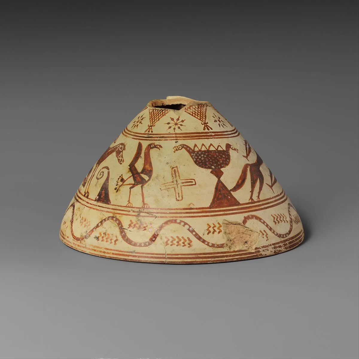 Terracotta conical lekythos (vase for oil) — Unknown