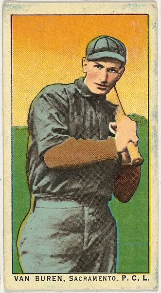 Van Buren, Sacramento, Pacific Coast League, from the "Obak Baseball Players" set (T212), issued by the American Tobacco Company to promote Obak Mouthpiece Cigarettes — American Tobacco Company