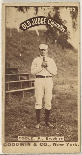 Toole, Pitcher, Brooklyn, from the Old Judge series (N172) for Old Judge Cigarettes
