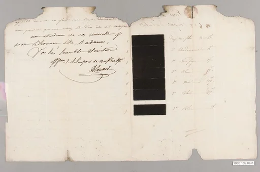 Letter with textile samples