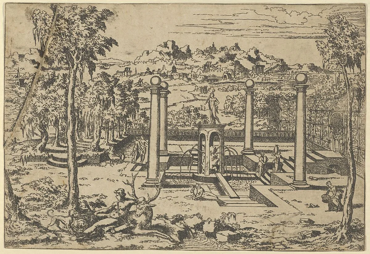Landscape with Diana Resting — Léon Davent