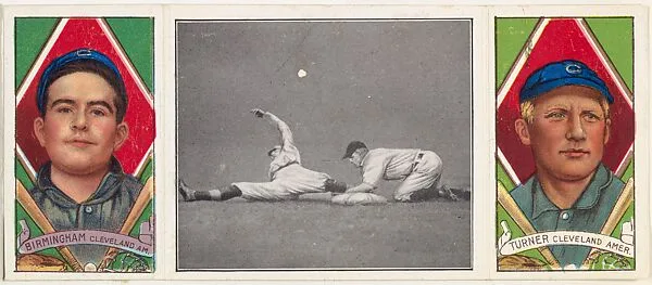 "The Scissors Slide," with Terence Turner and Joseph Birmingham, from the series Hassan Triple Folders (T202) — Hassan Cigarettes