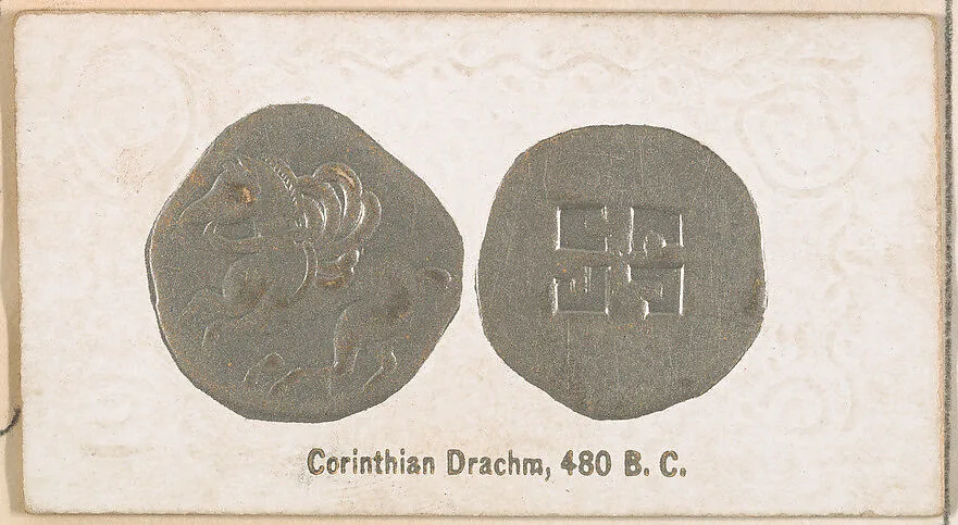Corinthian Drachm, 480 B.C., from the Ancient Coins series (N180) issued by Wm. S. Kimball & Co. — William S. Kimball & Company
