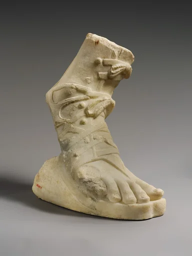 Marble right foot wearing a sandal