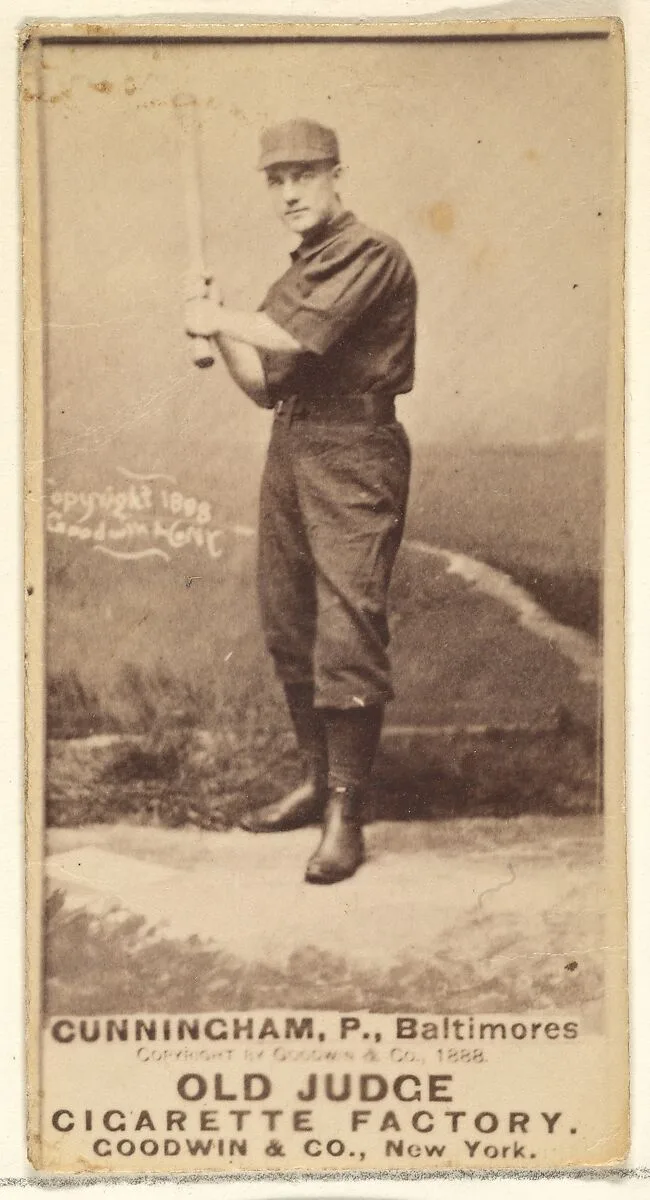 Cunningham, Pitcher, Baltimore Orioles, from the Old Judge series (N172) for Old Judge Cigarettes — Goodwin & Company