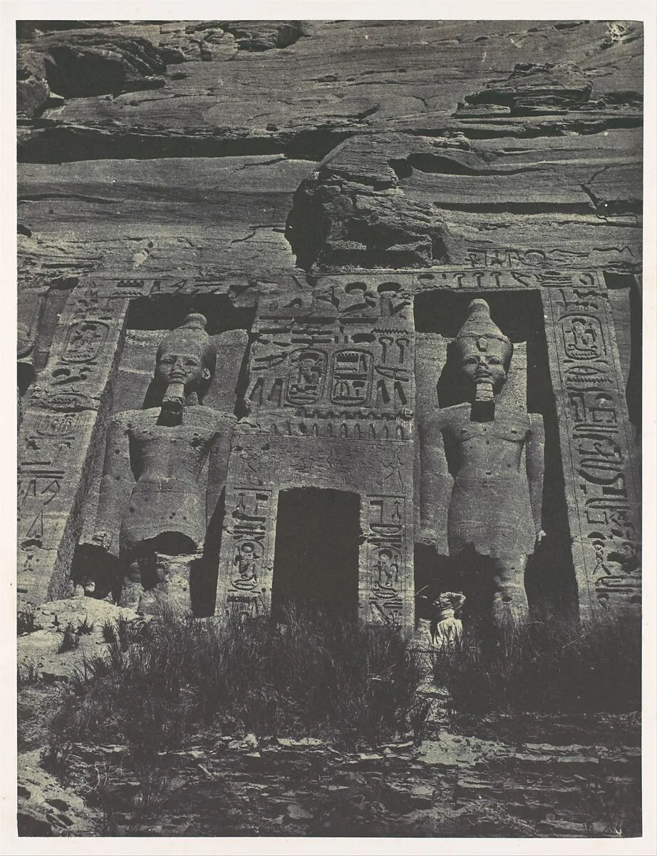 Nubie. Ibsamboul. Entrée du Spéos d'Hathor — Maxime Du Camp|Imprimerie photographique de Blanquart-Évrard, à Lille