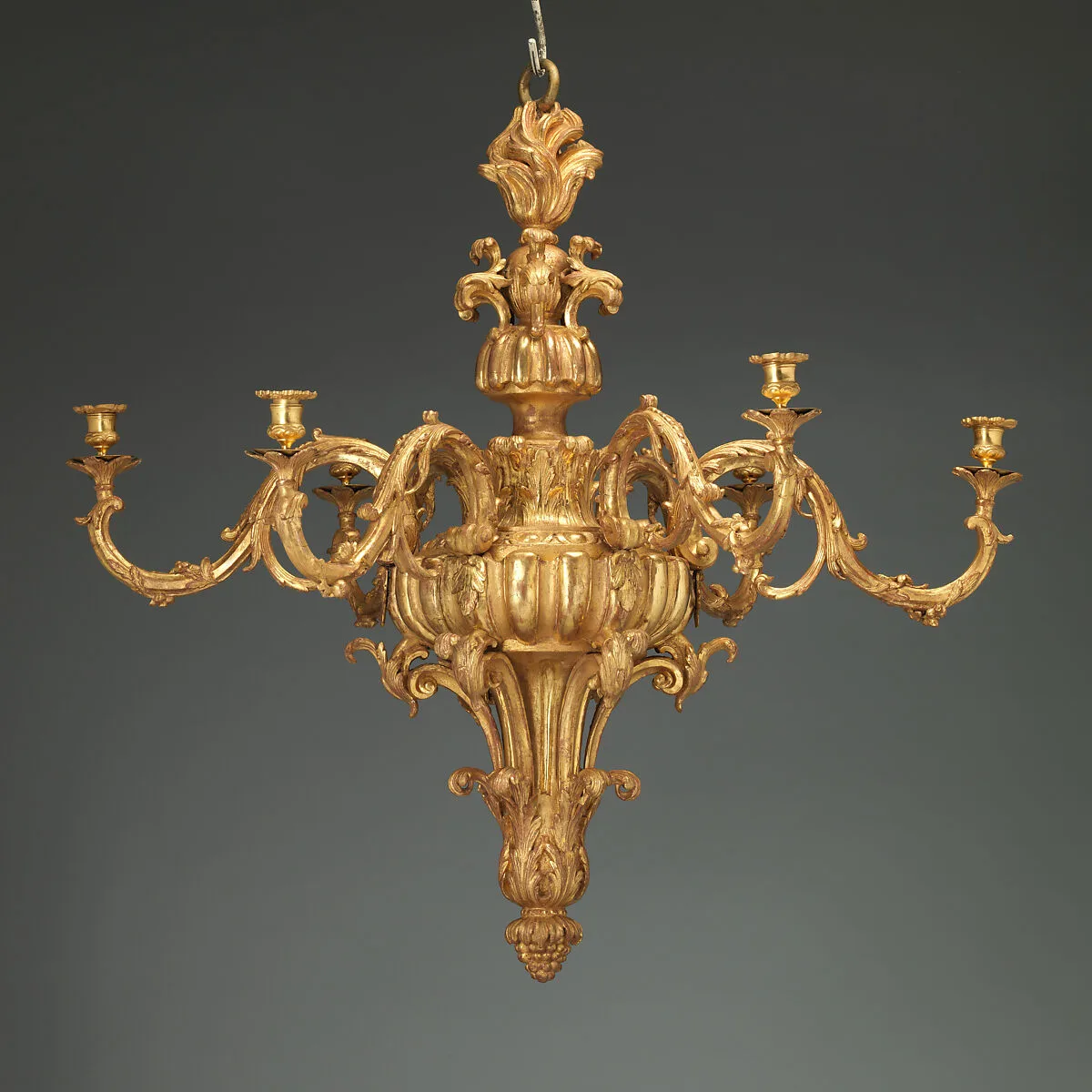 Six-branch chandelier (one of a pair) — Unknown