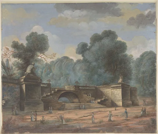 Park Landscape with Strolling Figures