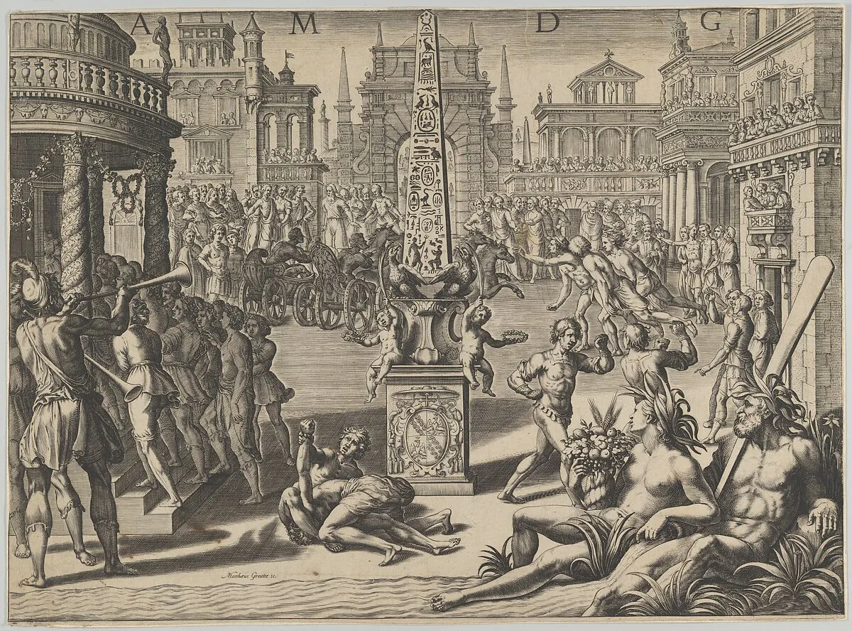 Horse Racing in a Roman Hippodrome — Matthaeus Greuter