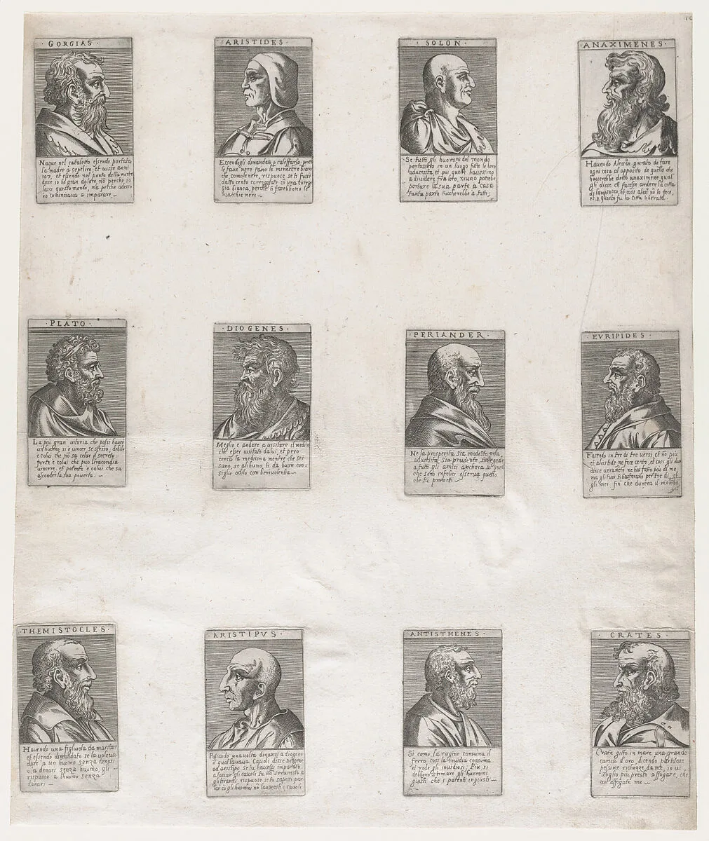 Speculum Romanae Magnificentiae: Portraits of the Ancient Philosophers — Anonymous, Italian, 16th century