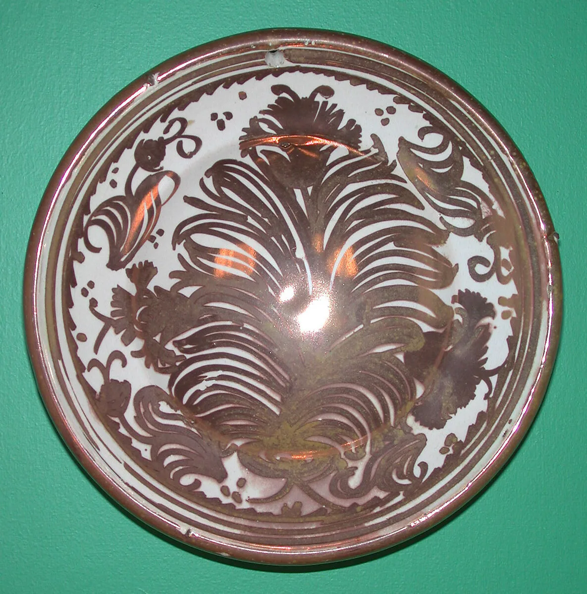 Pair of lustreware dishes — Unknown
