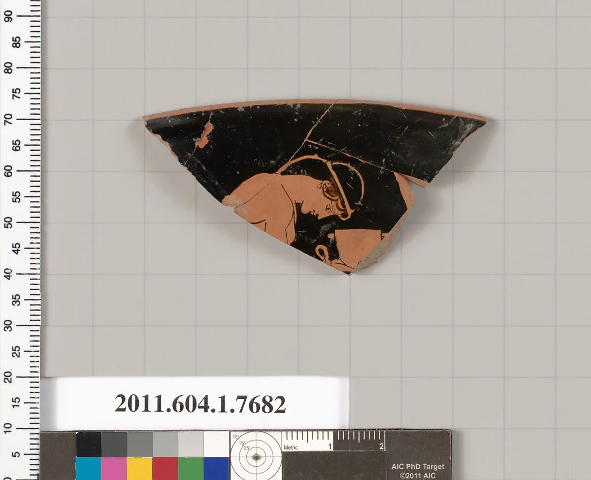 Terracotta rim fragment of a kylix (drinking cup) — Unknown