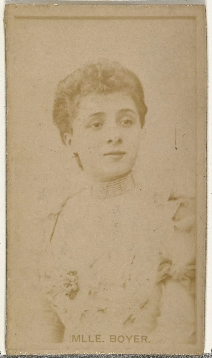 Mlle. Boyer, from the Actors and Actresses series (N145-8) issued by Duke Sons & Co. to promote Duke Cigarettes — W. Duke, Sons & Co.|American Tobacco Company