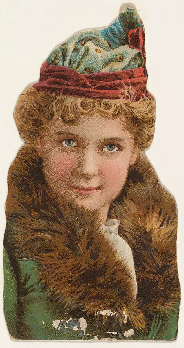 Actress wearing bodice with fur neckline, from Stars of the Stage, Fourth Series (N132) issued by Duke Sons & Co. to promote Honest Long Cut Tobacco — W. Duke, Sons & Co.|American Tobacco Company