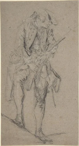 Standing Hunter Holding a Rifle