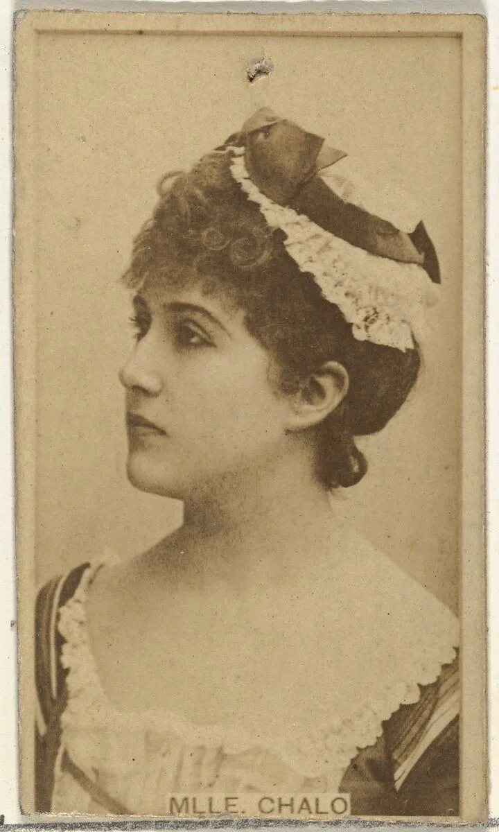 Mlle. Chalo, from the Actors and Actresses series (N145-8) issued by Duke Sons & Co. to promote Duke Cigarettes — W. Duke, Sons & Co.|American Tobacco Company
