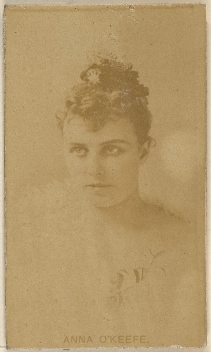 Anna O'Keefe, from the Actors and Actresses series (N45, Type 8) for Virginia Brights Cigarettes — Allen & Ginter