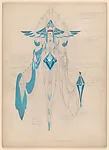 Drawing for a theatrical costume: Turquoise — Vincente Minnelli
