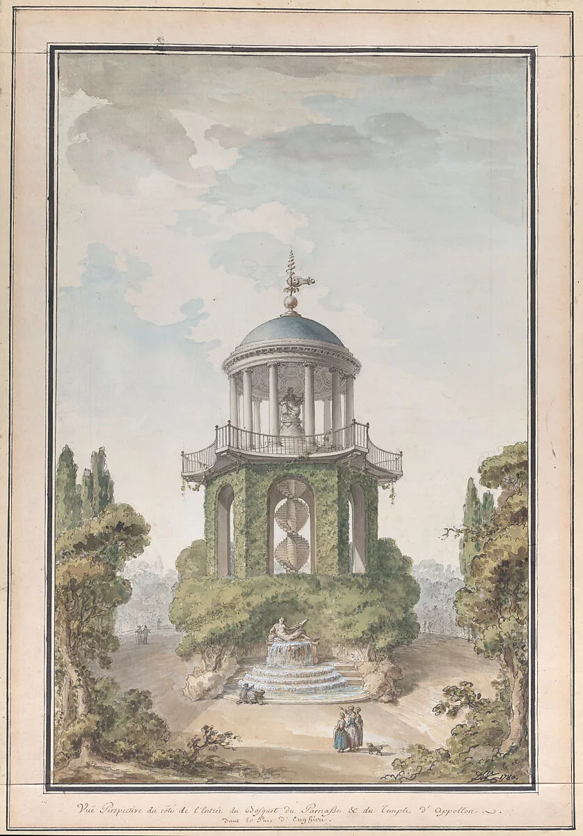Design for the Temple of Apollo in the Gardens of the Chateau d'Enghien, Belgium — Charles de Wailly