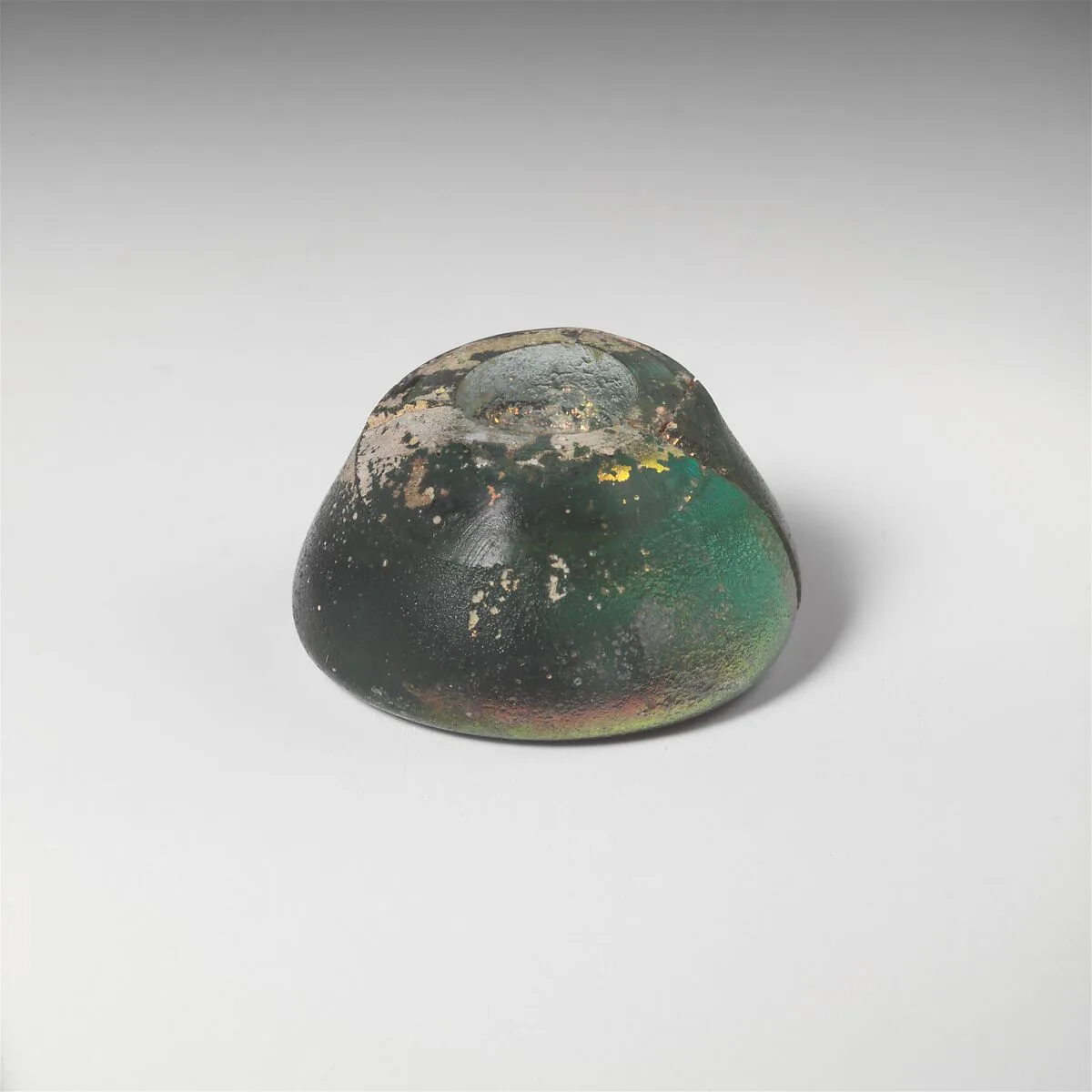 Glass spindle whorl — Unknown