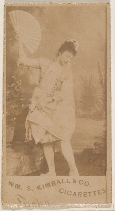 Actress holding fan, from the Actresses series (N203) issued by Wm. S. Kimball & Co. — William S. Kimball & Company